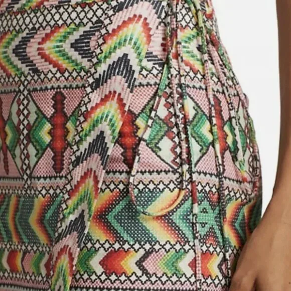 Farm Rio Yawanawa Amulet Multicolor Beaded Tassels Wrap Midi Skirt S (Orig.$210) - Picture 7 of 8